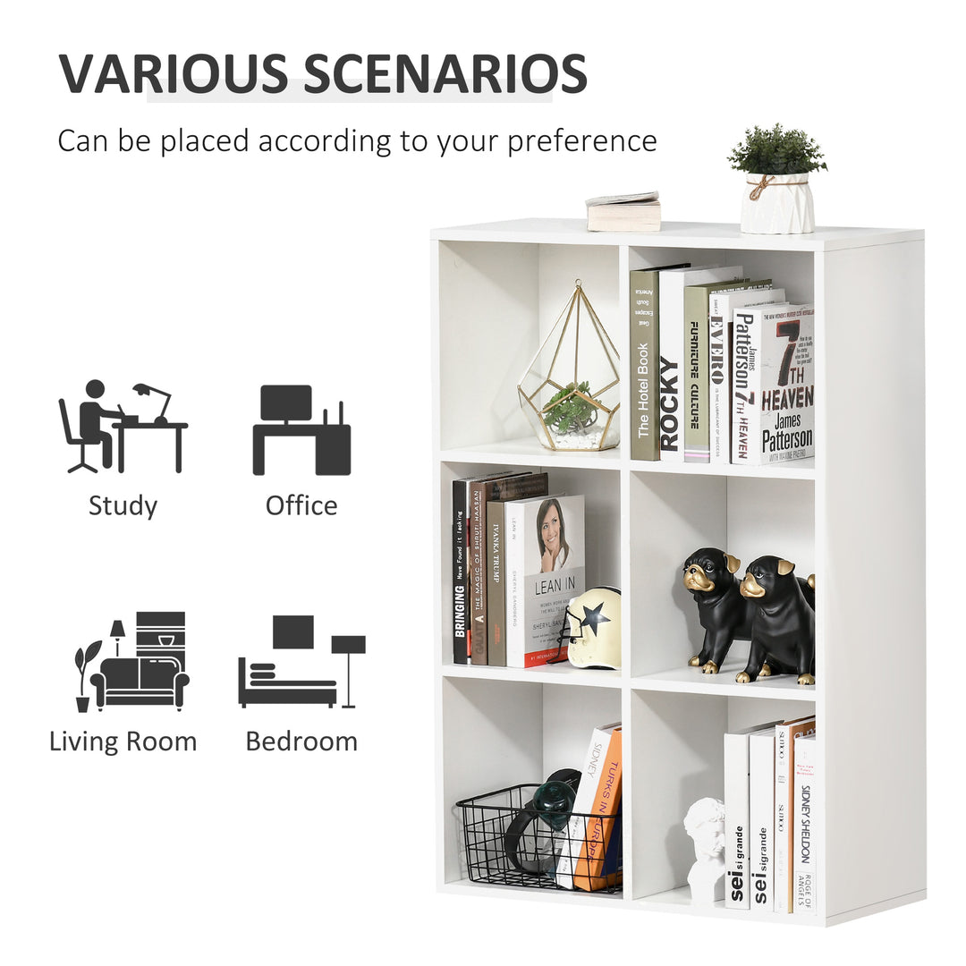 HOMCOM Six-Cube Bookcase, White