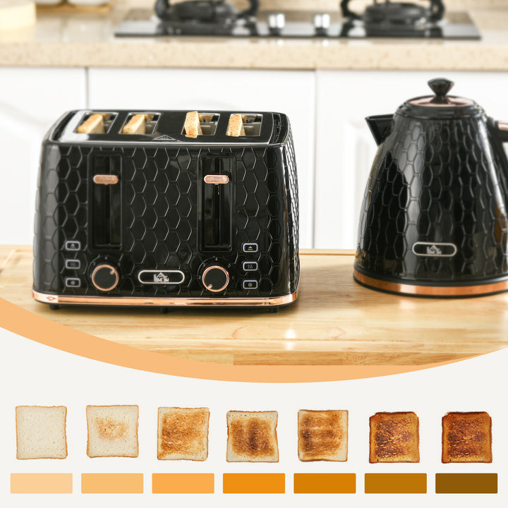 1.7L 3000W Fast Boil Kettle & 4 Slice Toaster Set