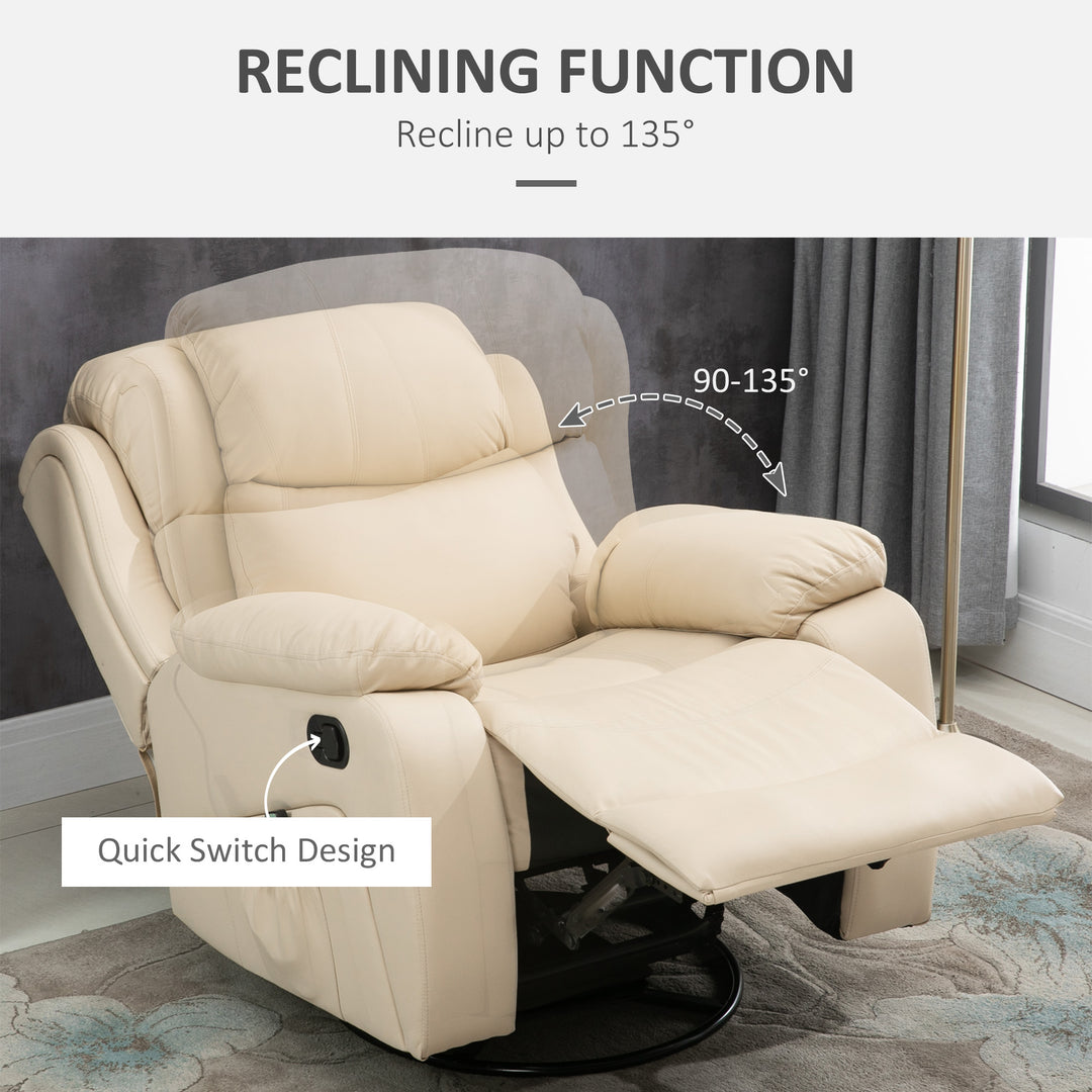 PU Leather Reclining Chair with 8 Massage Points and Heat