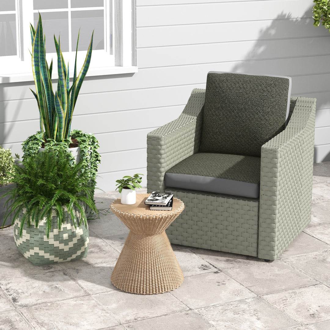 Patio Chair Cushion Refresh: 2-Piece Back and Seat Set in Fabric & PE Rattan