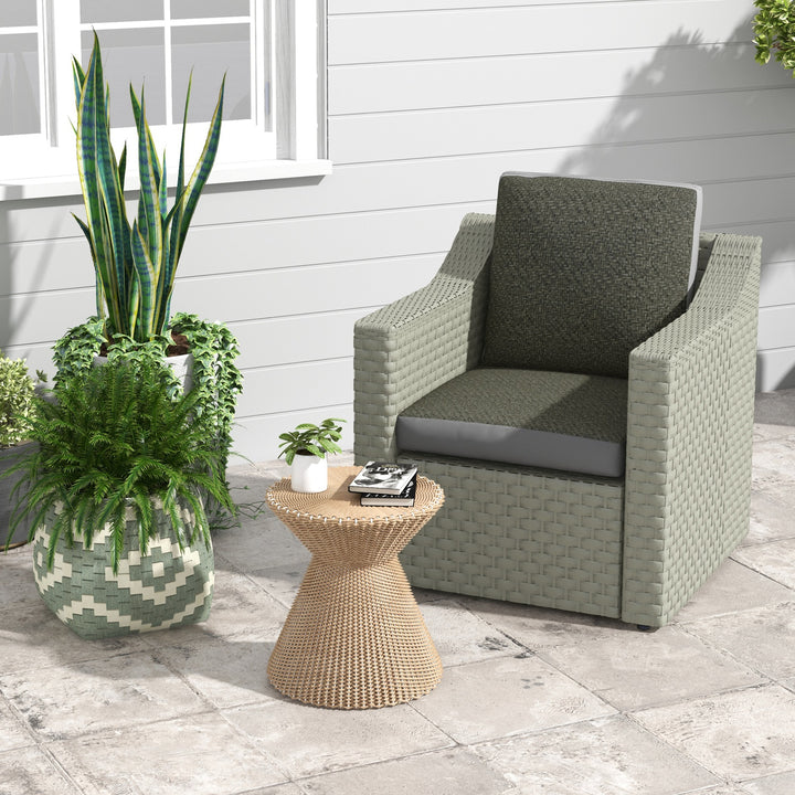 Patio Chair Cushion Refresh: 2-Piece Back and Seat Set in Fabric & PE Rattan