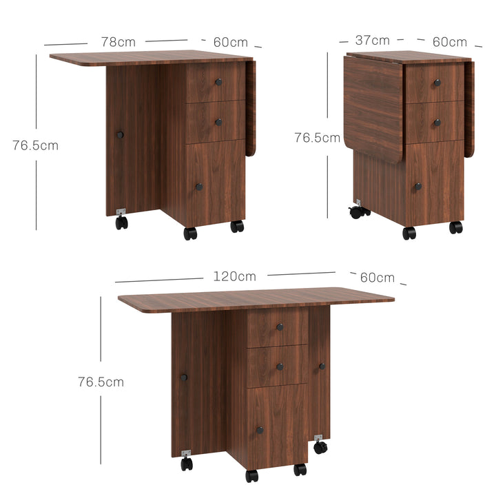 HOMCOM Multi-Storage 6-Person Drop Leaf Table, Brown https://www.awin1.com/pclick.php?p=39402158780&a=1765756&m=17151 Aosom