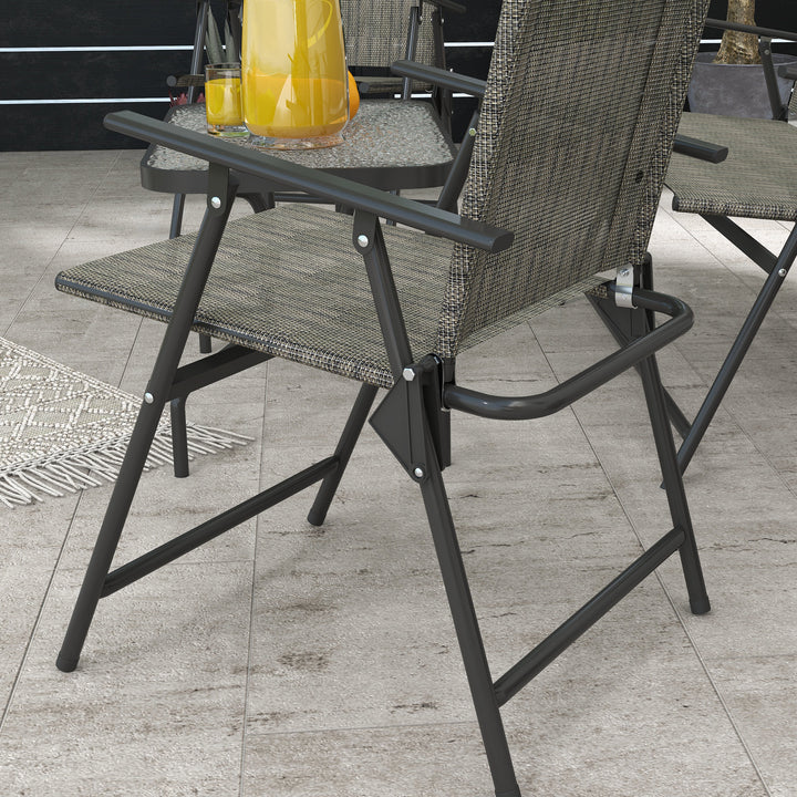 Breathable Mesh Patio Set: Foldable Armchairs