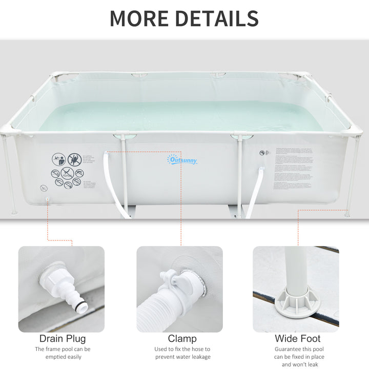 Steel Frame Pool with Filter Pump & Filter Cartridge Rust Resistant Above Ground Pool w/ Sidewalls