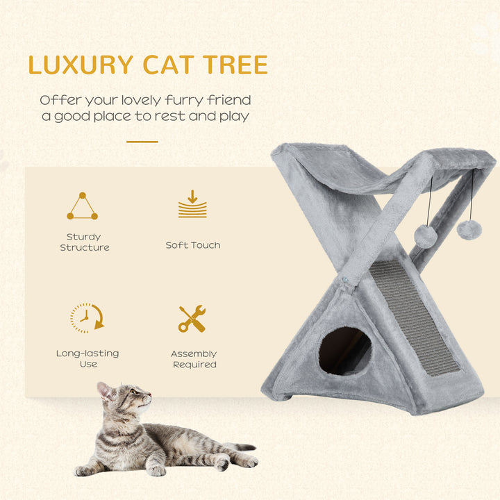 Compact Cat Activity Tree: 2-Level Kitten Centre with Scratching Post