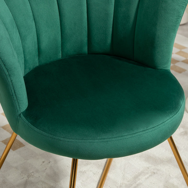 Velvet-Feel Lotus Petal Accent Chair - Green