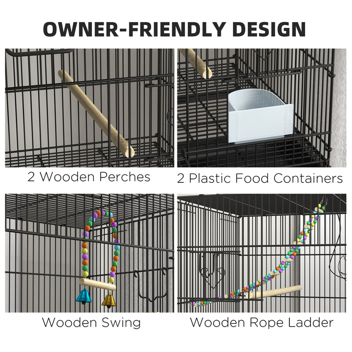 Double Stackable Bird Cage on Wheels w/ Stand