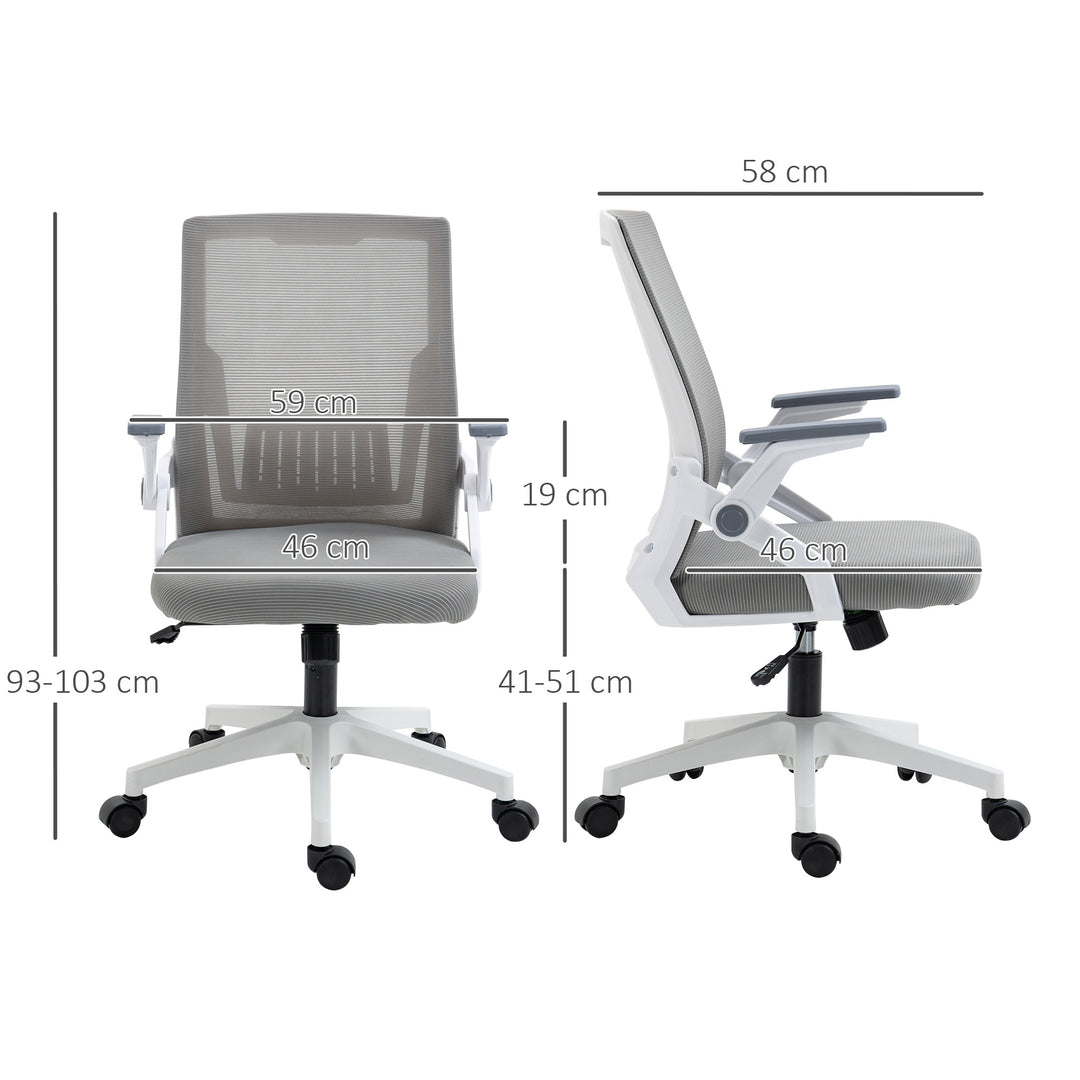 Vinsetto Mesh Office Chair with Lumbar Support, Grey