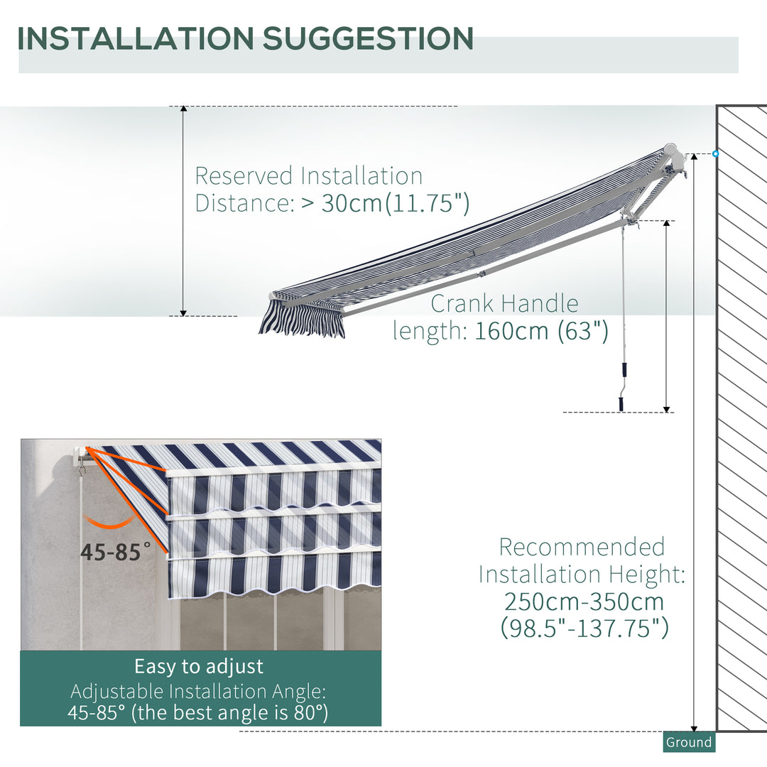 Waterproof Garden Patio Manual Awning Canopy Sun Shade Shelter Retractabl Retractable Awning