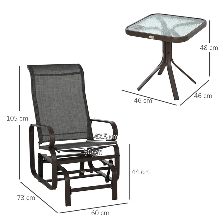 3 piece Outdoor Swing Chair with Tea Table Set