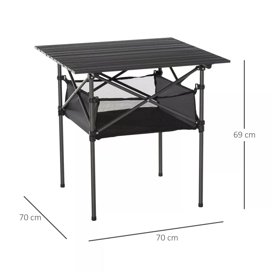 Folding Camping Table with Mesh Storage Bag Lightweight Aluminum Picnic Desk