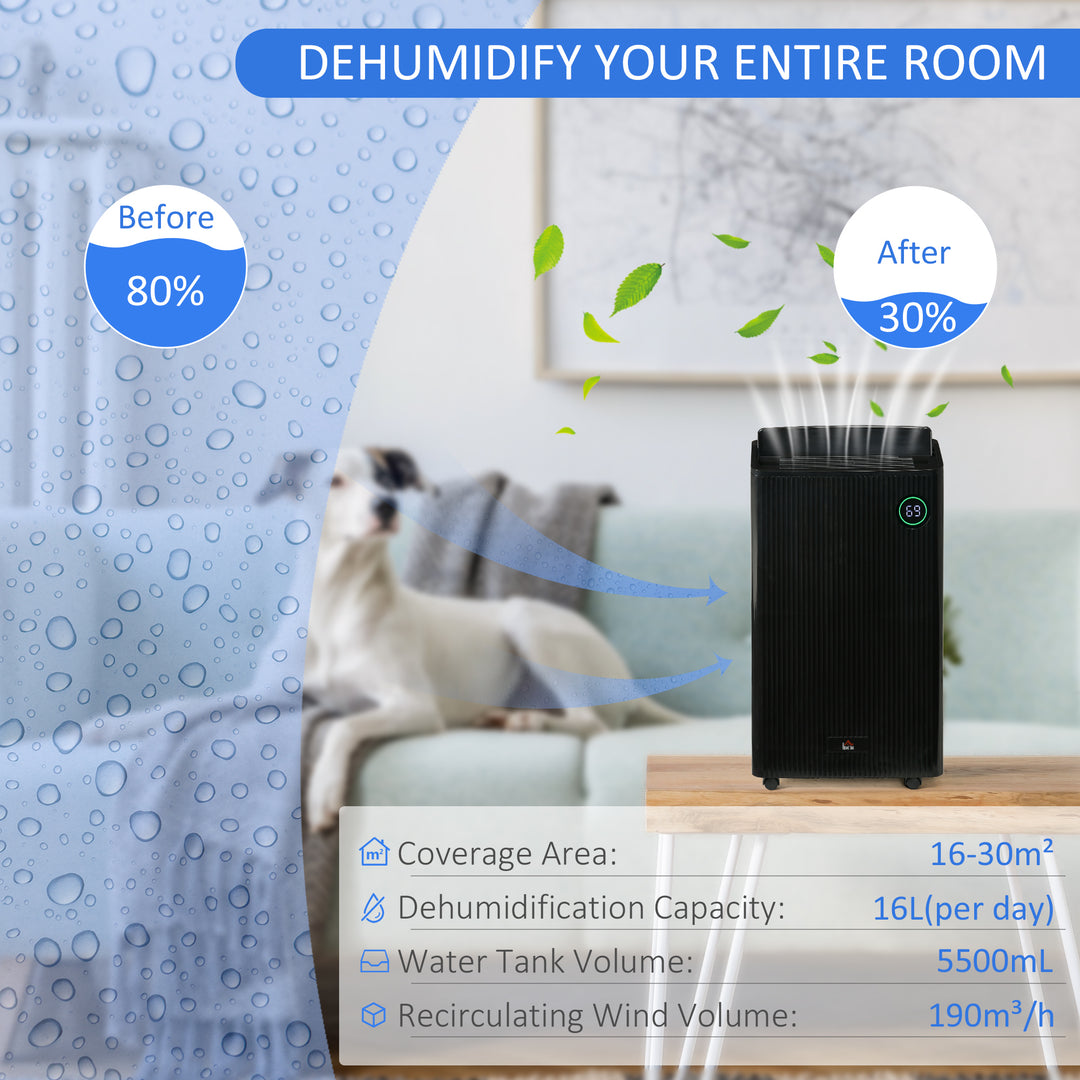 5500mL Compact Dehumidifier with Air Purifier