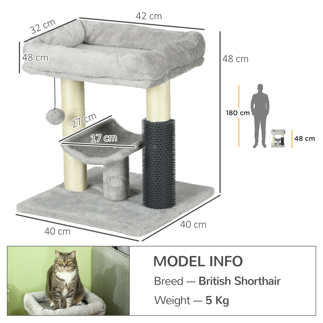 Kitty Climber: 48cm Cat Tree with Self-Groomer