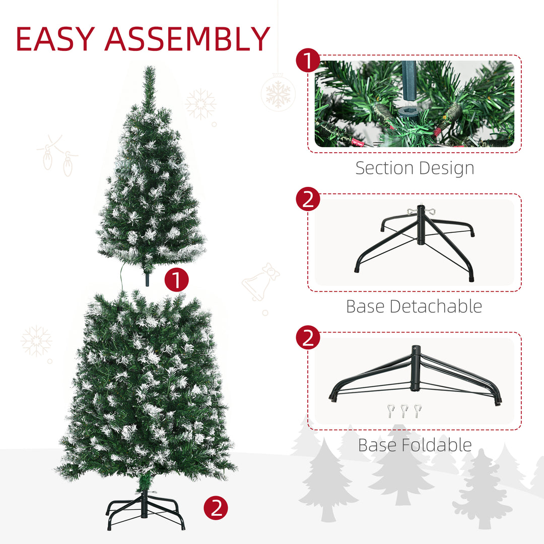 5' Tall Prelit Pencil Slim Artificial Christmas Tree w/ Realistic Branches