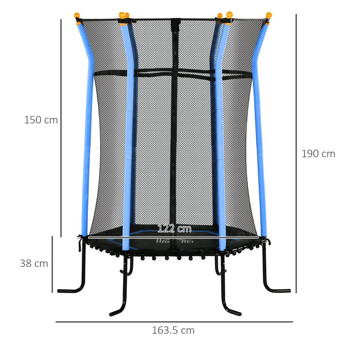 Kids Trampoline Mini Bouncer with Enclosure Safety Net For Ages 3-10 Years - Blue