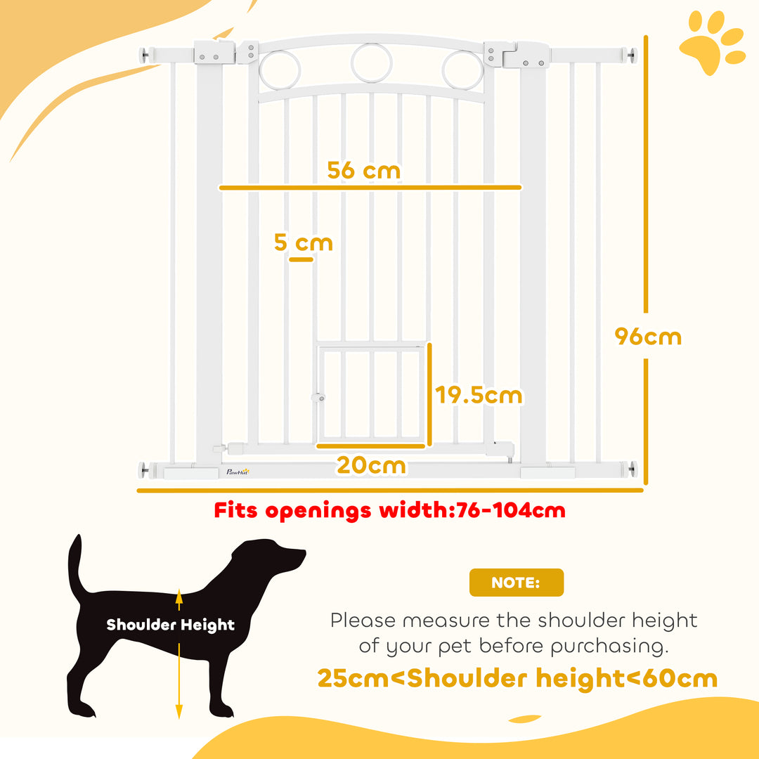 96cm Tall Dog Gate with Cat Door