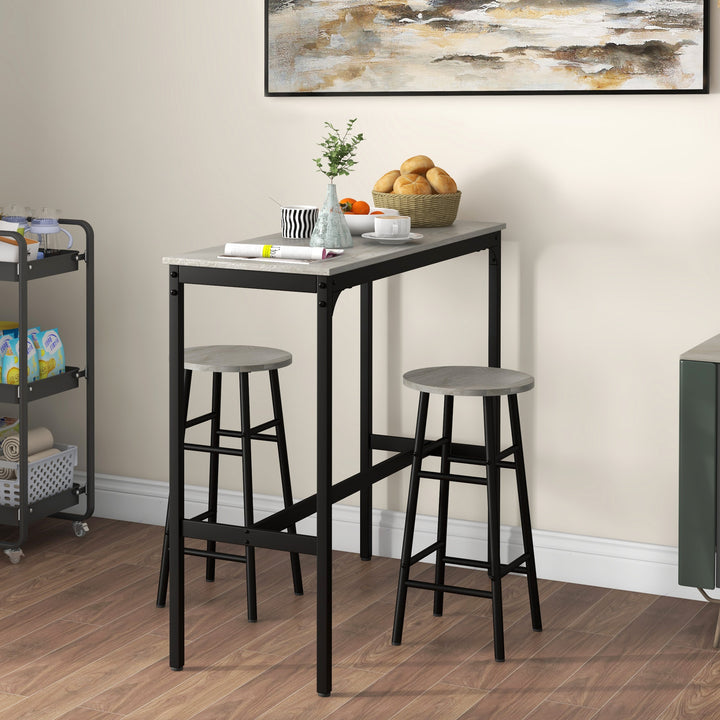 3 Piece Bar Table Set with 2 Stools