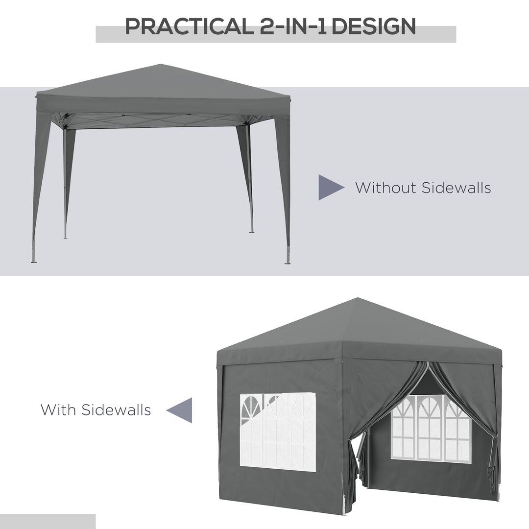 3 x 3 Meters Pop Up Water Resistant Gazebo Wedding Camping Party Tent Canopy Marquee with Carry Bag and 2 Windows