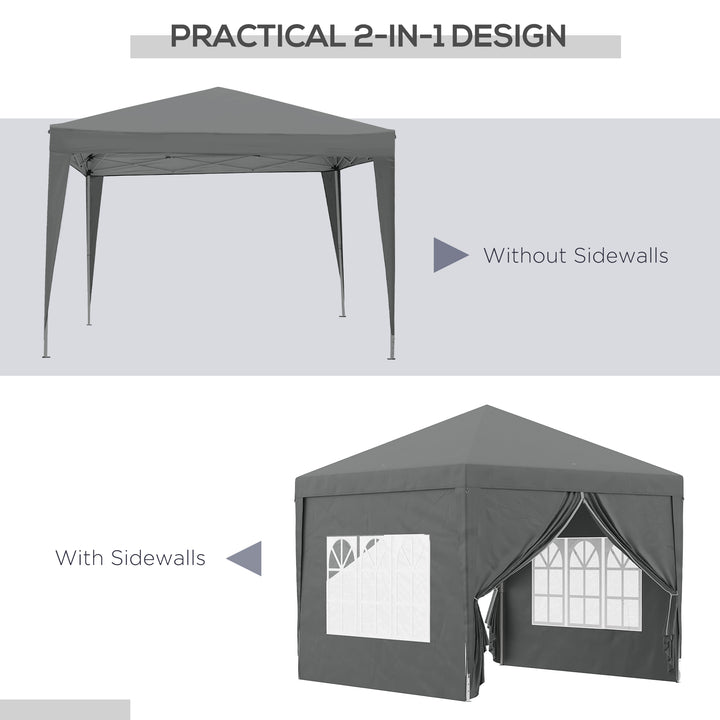 3 x 3 Meters Pop Up Water Resistant Gazebo Wedding Camping Party Tent Canopy Marquee with Carry Bag and 2 Windows