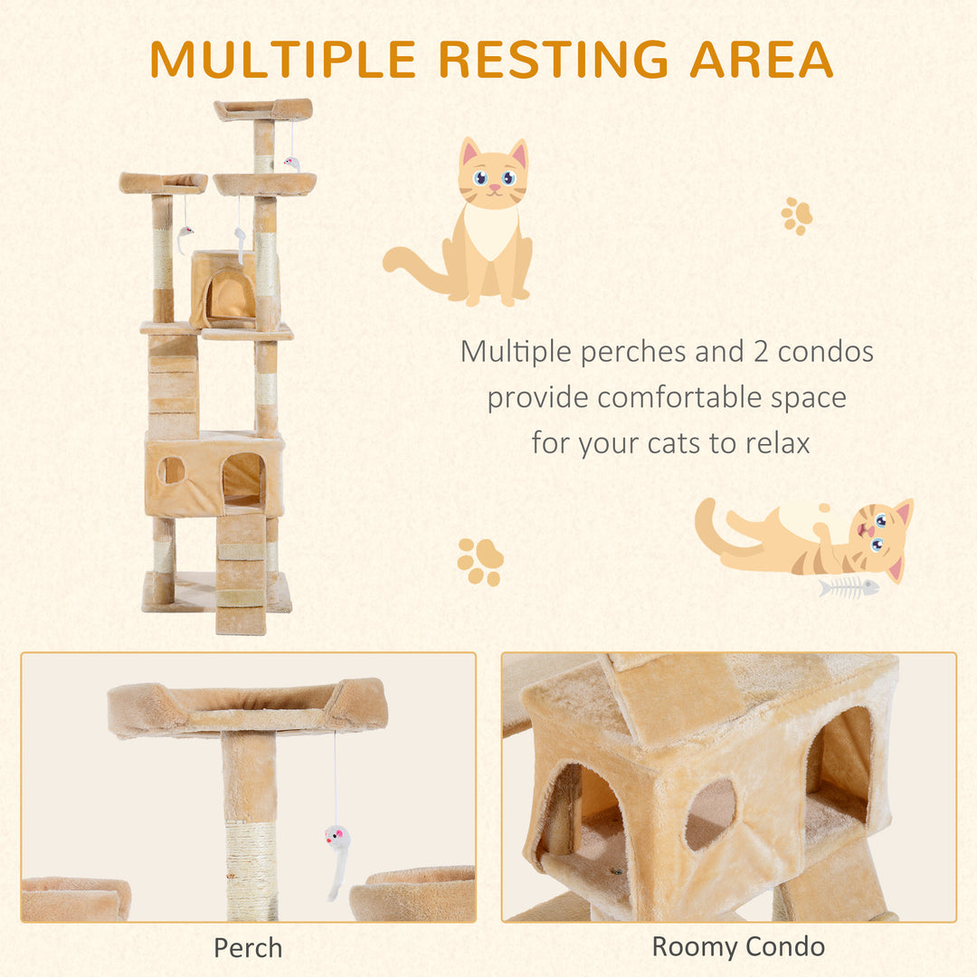 Deluxe Cat Tree with Sisal Scratching Posts & Toys