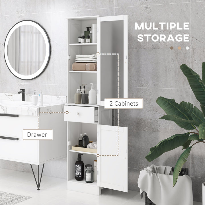 Kleankin Bathroom Storage Cabinet with 3-Tier Shelf & Drawer