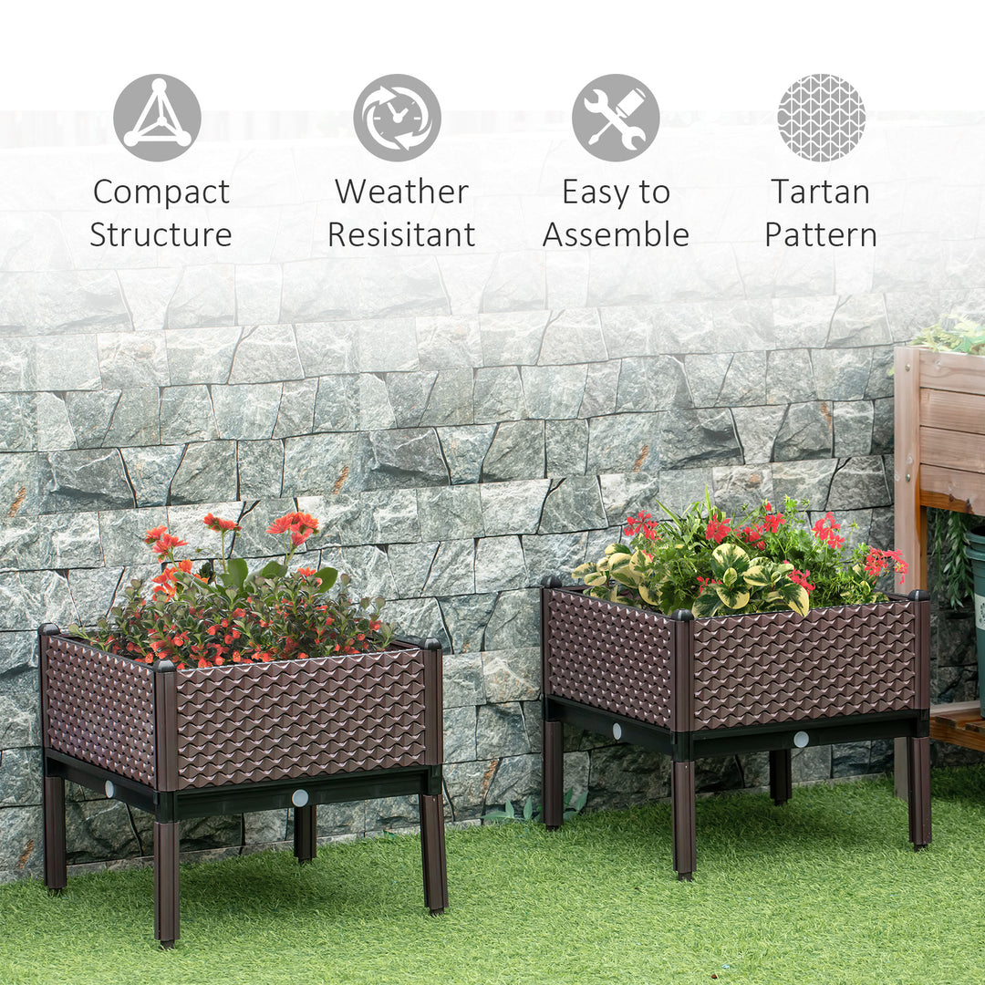 50cm x 50cm x 46.5cm Set of 2 Garden Raised Bed