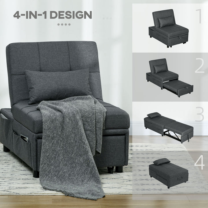 Convertible Chair Bed w/ Padding Seat