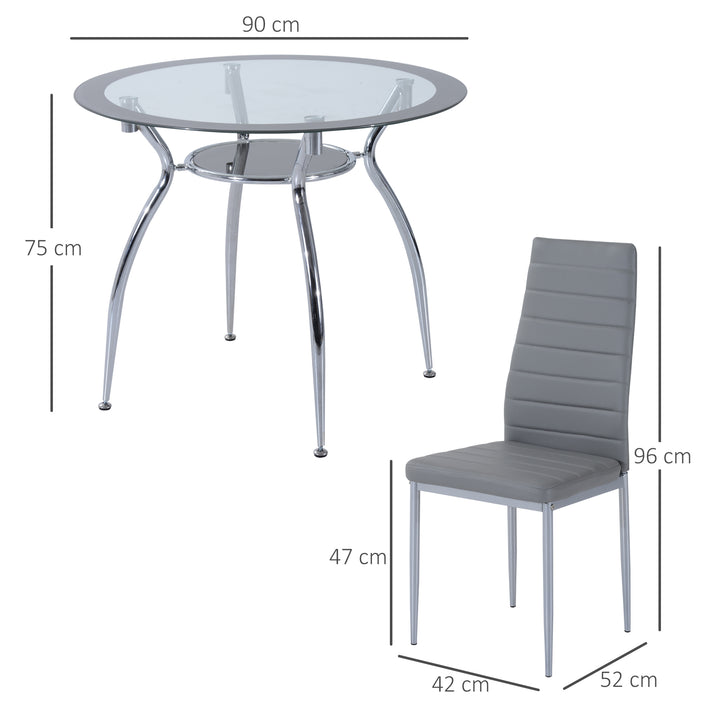 HOMCOM Round Dining Table Set for 4, Grey https://www.awin1.com/pclick.php?p=37759621452&a=1765756&m=17151 Aosom