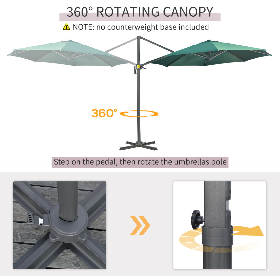 Cantilever Parasol 3x3m with Cross Base