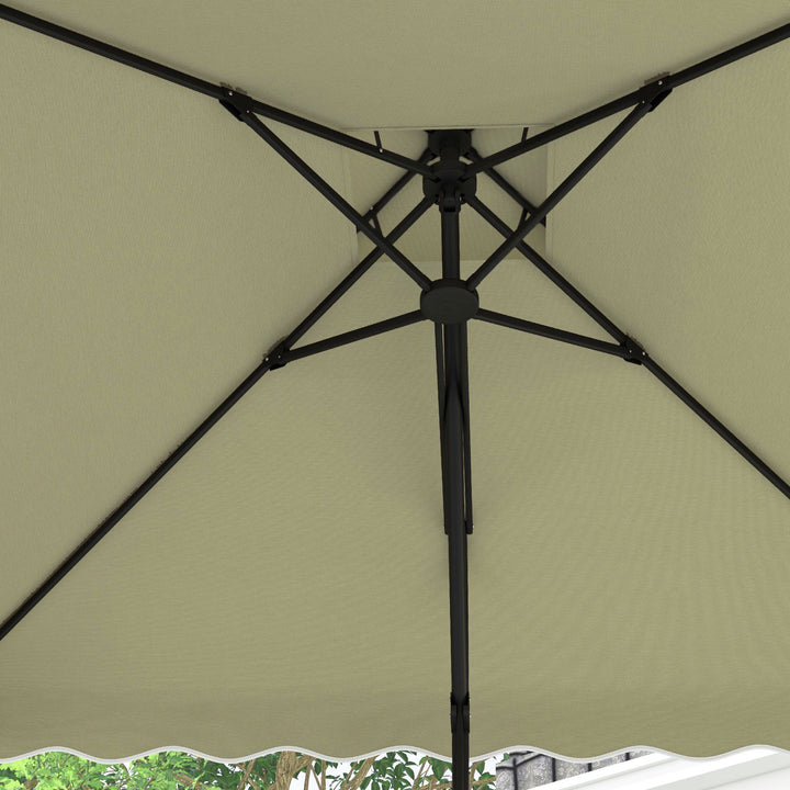 2.5m Square Double Top Garden Parasol Cantilever Umbrella with Ruffles