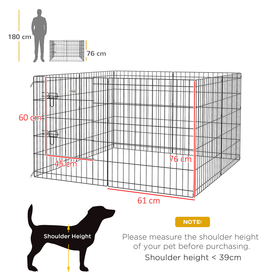 8 Panel DIY Dog Pen with Door for Dogs