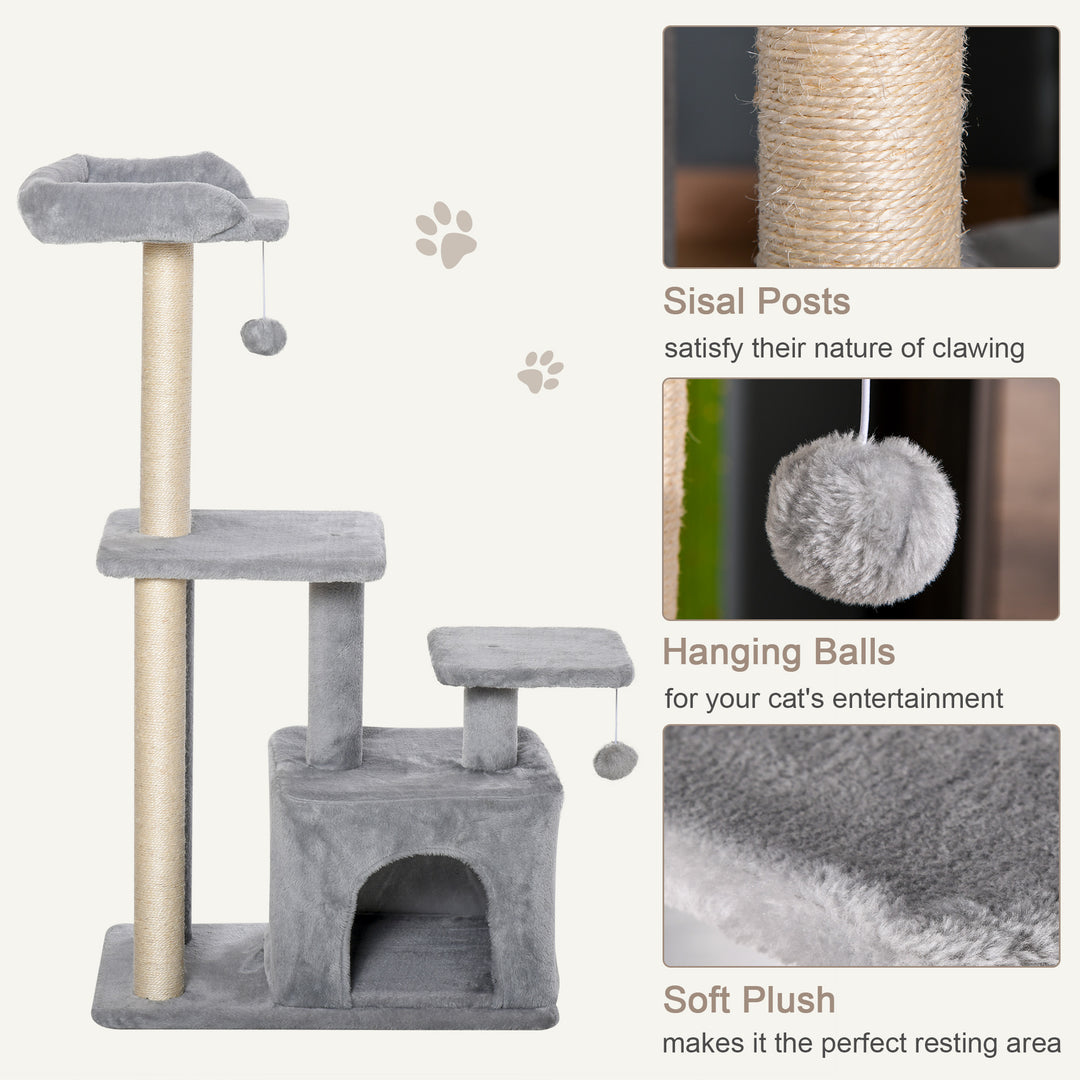 Feline Fun Tower: 114cm Tall Activity Centre with Scratching Posts