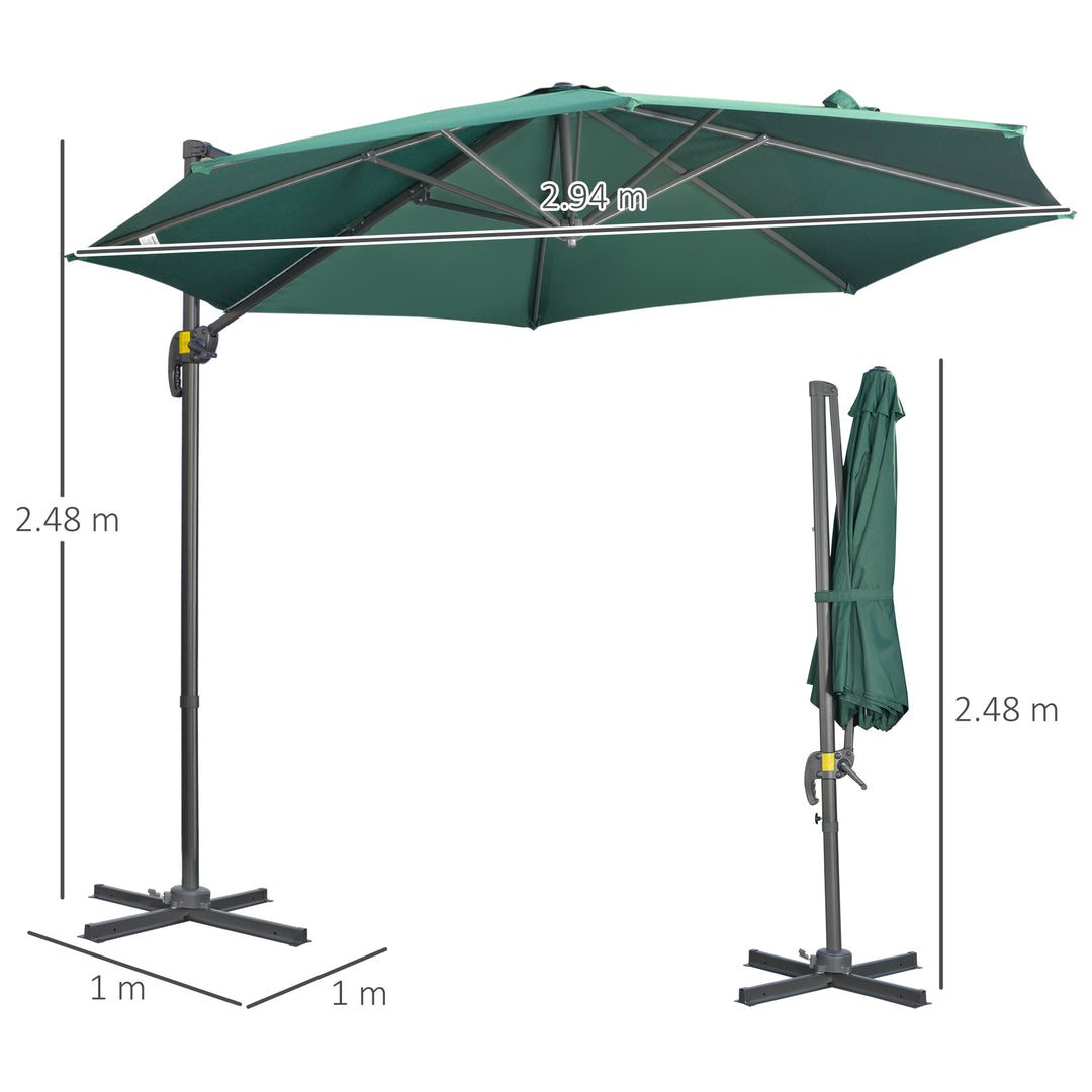 Cantilever Parasol 3x3m with Cross Base