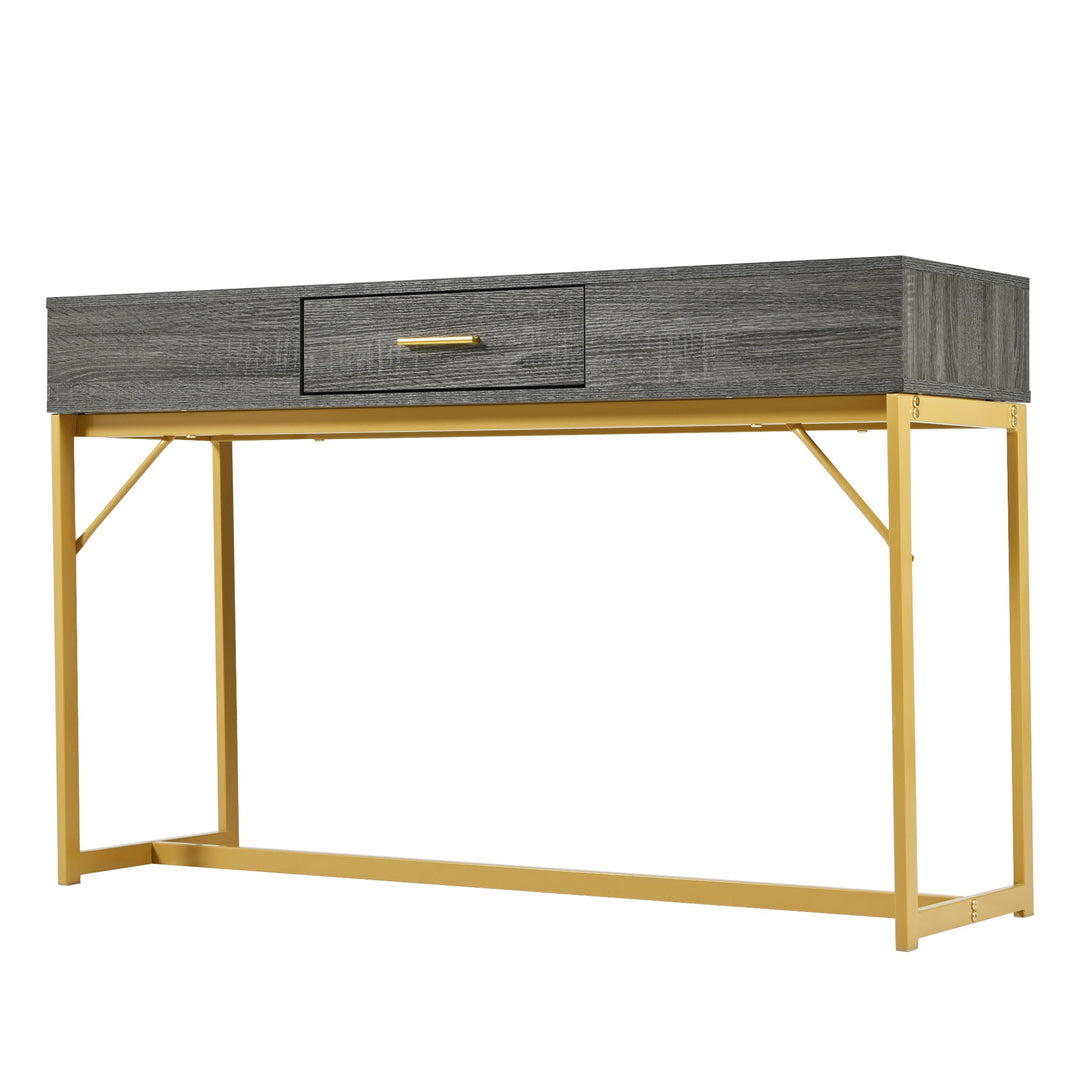 Console Table with Gold-plated Handle and Non-slip Foot Pads