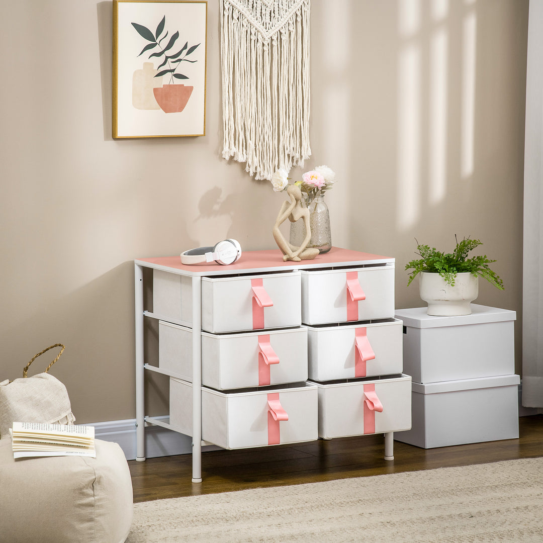 Storage Chest with 6 Fabric Drawers