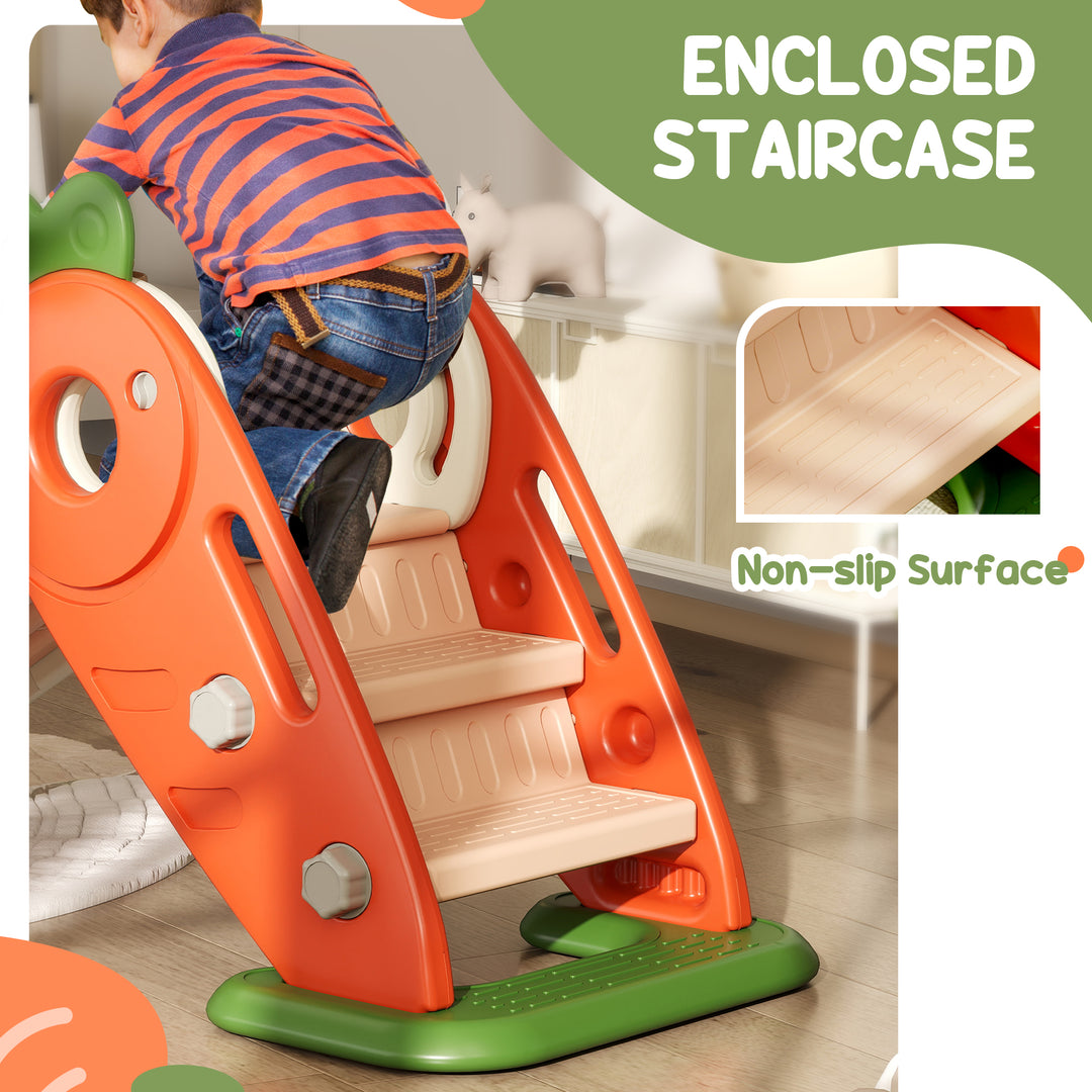 3 in 1 Foldable Toddler Slide with Basketball Hoop