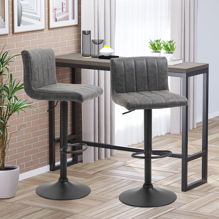 Set of 2 Adjustable Height Bar Chairs w/ Footrest