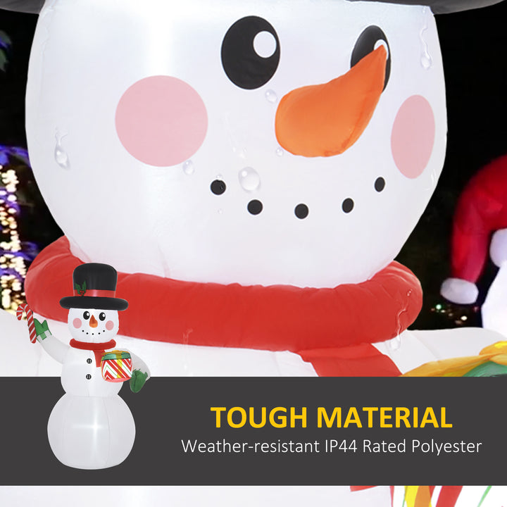 6FT Inflatable Snowman with Candy Cane and Gift Box