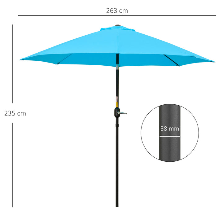 2.6M Patio Sun Umbrella with Tilt