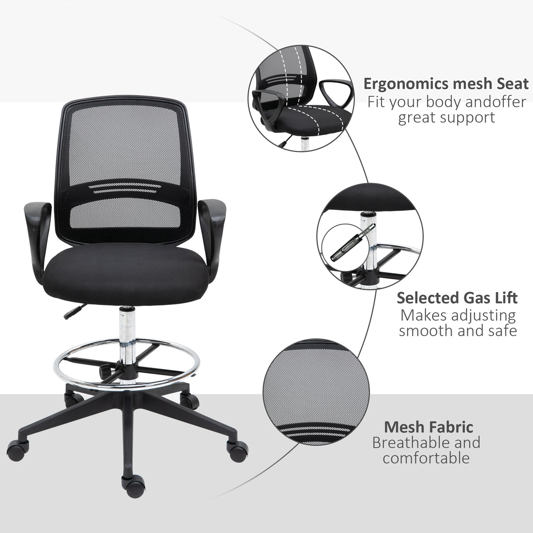 Vinsetto Ergonomic Draughtsman Chairs, Set of 5