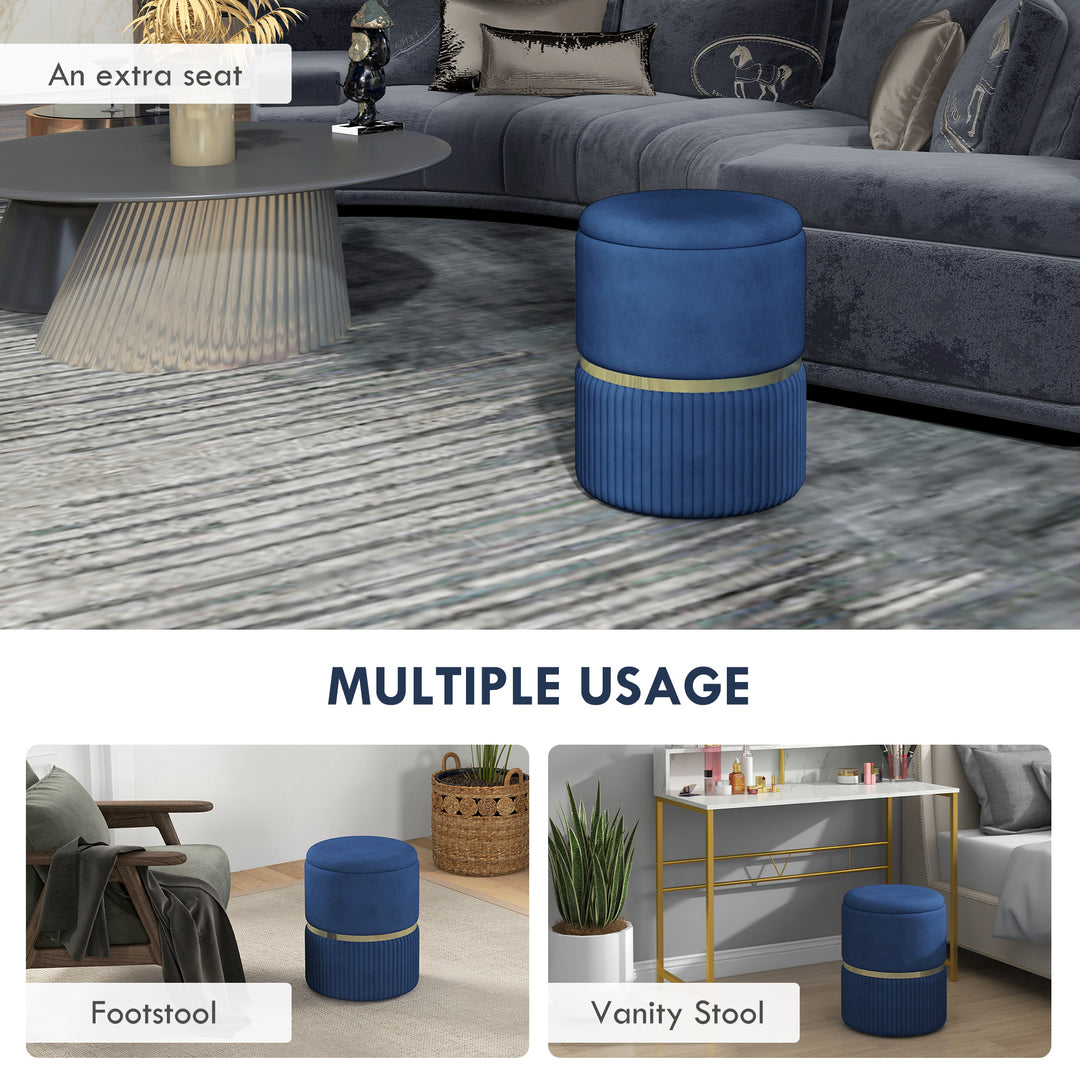 Round Ottoman Stool with Storage