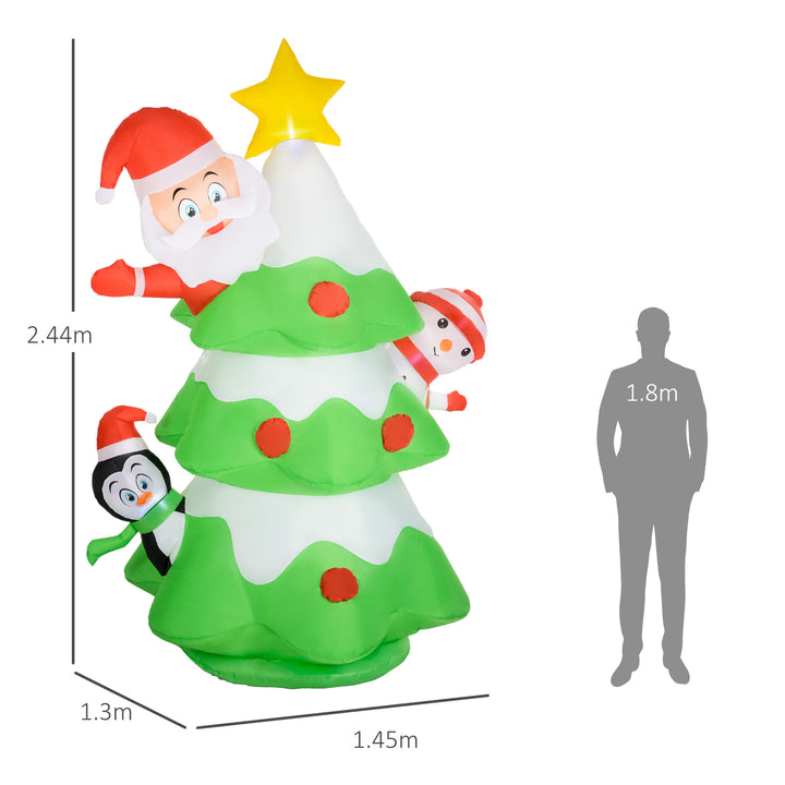 8FT Christmas Inflatable Christmas Tree with Santa Claus