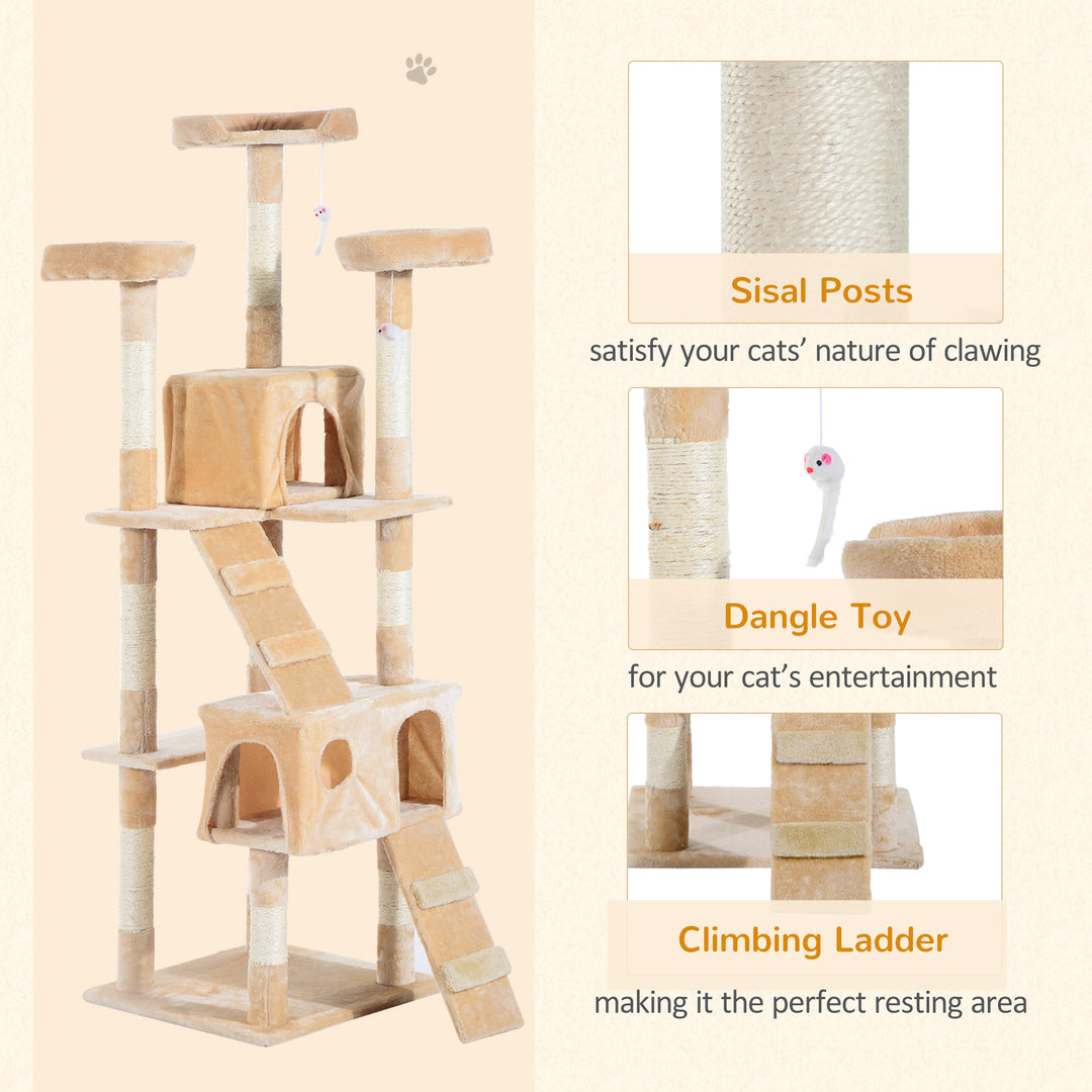 Deluxe Cat Tree with Sisal Scratching Posts & Toys