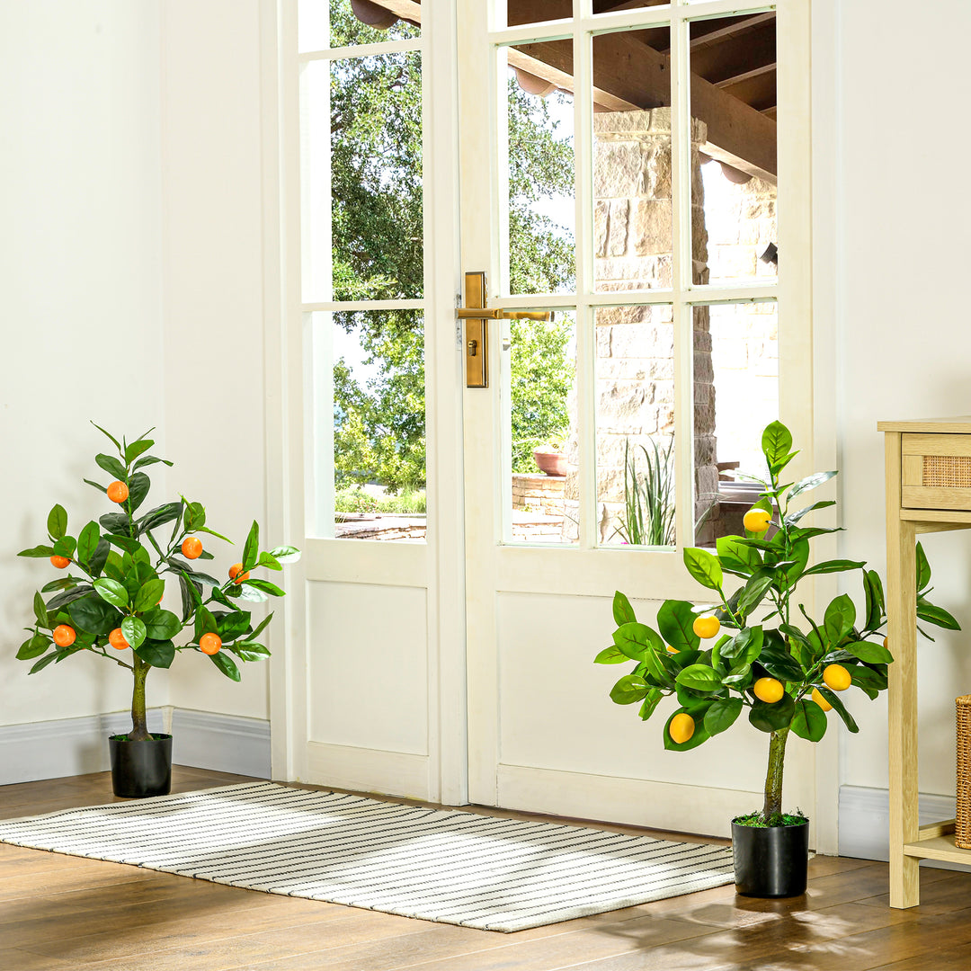 Artificial Trees: Lifelike Lemon & Orange Plants in Pots for Indoor/Outdoor Decor