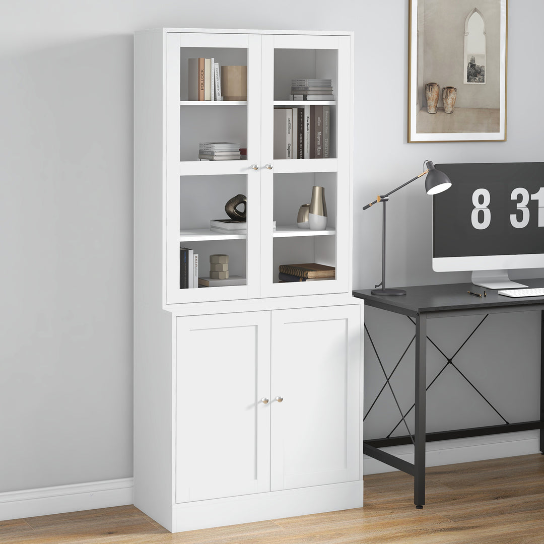 HOMCOM Bookcase with Doors, White