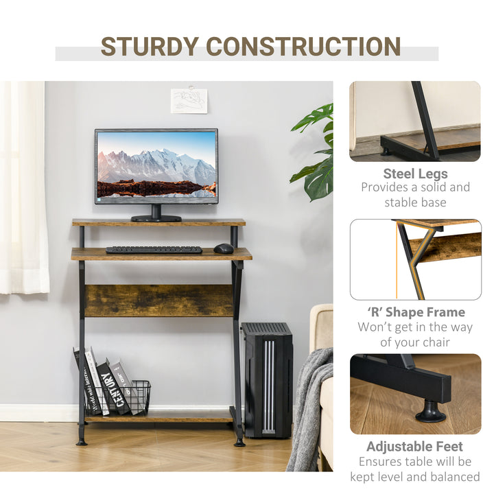 Computer Table with Monitor Shelf & Storage