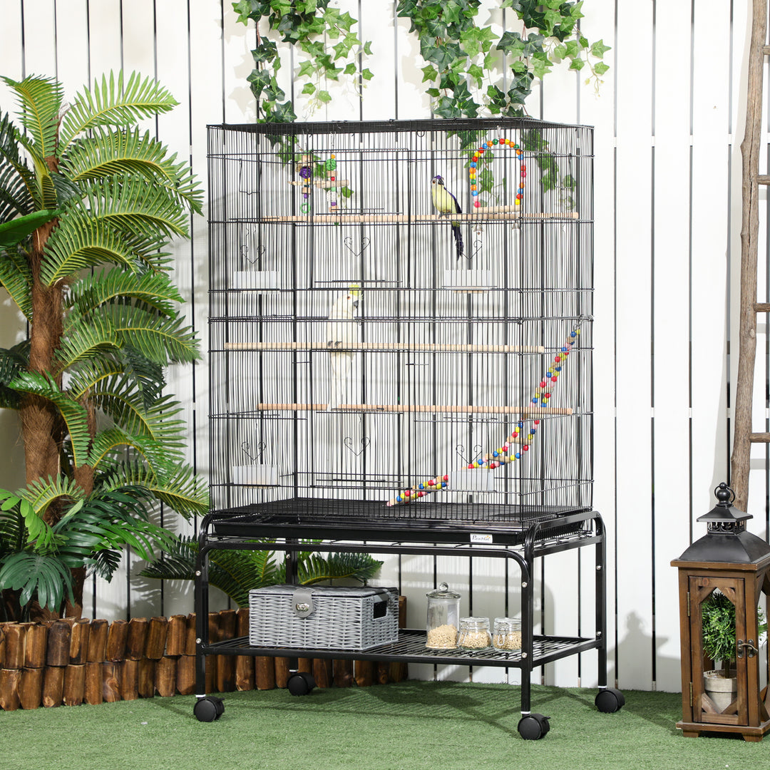 Steel Budgie Cage 133cm High with Stand