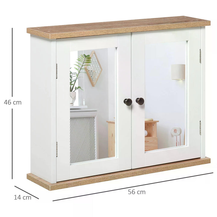 Kleankin Bathroom Mirror Cabinet with Adjustable Shelf