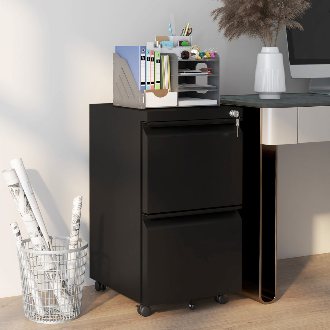 Vinsetto 2-Drawer Mobile Filing Cabinet on Wheels