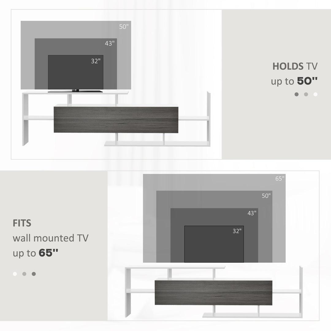 TV Unit with Storage for Wall-Mounted 65" or 50" TVs